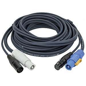 DAP FP18 Kabel hybrydowy - powerCON & 5-pin XLR - DMX / Power 1.5 m, Blue jacket 1/1