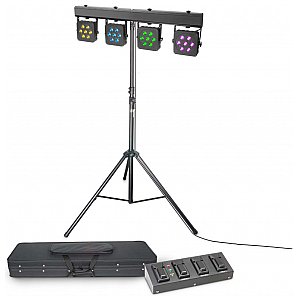 Cameo Light Multi PAR 2 SET - Set with 28 x 3 W Tri Colour LED Lighting Set with Transport Case, 4 pedal Foot Switch and Stand, zestaw oświetleniowy 1/5