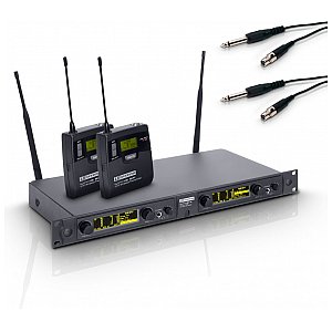 LD Systems WIN 42 BPG 2 - Wireless Microphone System with 2 x Belt Pack and 2 x Guitar Cable 1/4