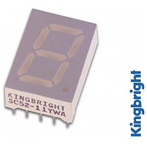 Kingbright jednocyfrowy wyświetlacz 13mm SINGLE-DIGIT DISPLAY COMMON CATHODE SUPER RED 1/3