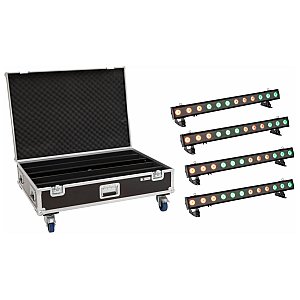 EUROLITE Zestaw oświetlenia scenicznego 4x LED IP T-PIX 12 HCL Bar + Case z kołami 1/1