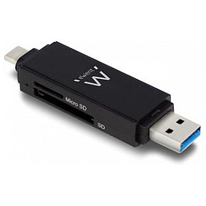 EWENT - EXTERNAL USB3.1 COMPACT CARD READER TYPE C & TYPE A 1/2