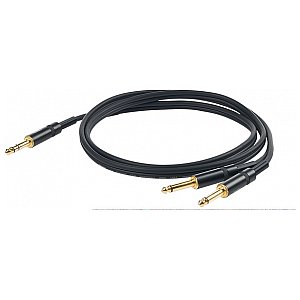 PROEL CHLP210LU15 kabel „INSERT” złącza YONGSHENG 6,3 mm Stereo jack - 2x 6,3 mm Mono jack - 1,5m 1/1