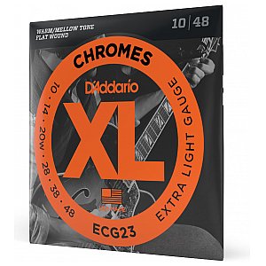 Struny do gitary elektrycznej D'Addario ECG23 Chromes Flat Wound, Extra Light, 10-48 1/4