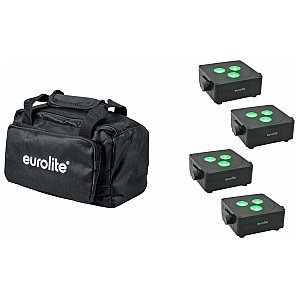 EUROLITE Set 4x AKKU IP Flat Light 3 bk + Soft-Bag Zestaw oświetlenia 1/1