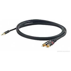 PROEL CHLP215LU3XL kabel audio „Y” stereo jack 3,5 mm - 2 x wtyk RCA - 3m 1/1