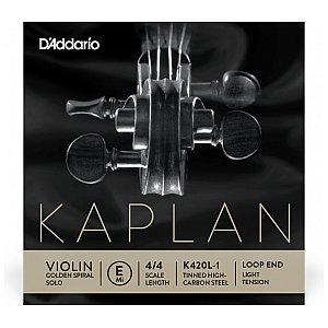 D'Addario Kaplan Golden Spiral Solo Loop End Pojedyncza struna do skrzypiec E String, 4/4 Light Tension 1/1