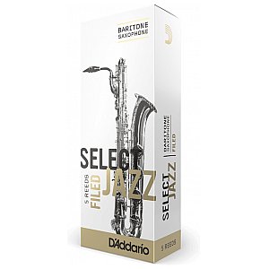 D'Addario Select Jazz Filed Stroiki do Saksofonów Barytonowych, Strength 2 Hard, 5-szt. 1/3