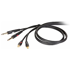 Die Hard DHG535LU18 kabel "STEREO" wtyk 2 x 6,3 mm mono - 2 x wtyk RCA Die Hard Gold. Długość: 1,8 m. 1/1