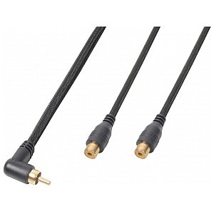 Power Dynamics Cable 2xRCA Male - 1xRCA Female 0,3m, przewód audio 1/1