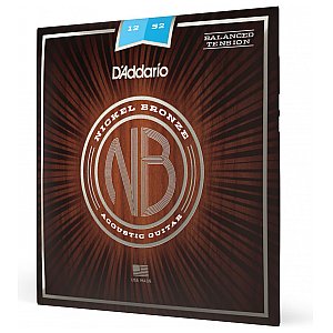 D'Addario NB1252BT Nickel Bronze Struny do gitary akustycznej, Balanced Tension Light, 12-52 1/4