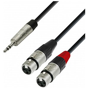 Adam Hall Cables 4 Star Series - Audio Cable REAN 3.5 mm Jack stereo / 2 x XLR żeński 1.8 m przewód audio 1/2