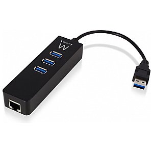 EWENT - USB 3.1 GEN1 (USB3.0) HUB 3 PORT WITH GIGABIT NETWORK PORT 1/3