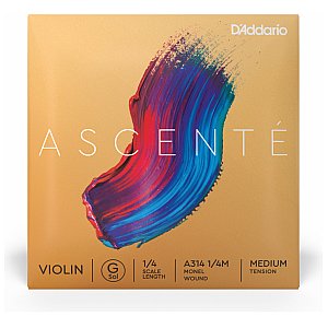 D'Addario Ascenté Violin Pojedyncza struna do skrzypiec G 1/4 Średni naciąg 1/1