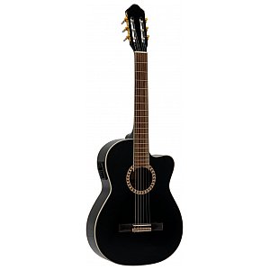 DIMAVERY CN-600E Gitara klasyczna cutaway pickup, czarna 1/5