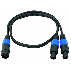 Omnitronic Cable YC1 2xspeaker male 2pin/4pin fem.1m 1/2