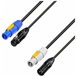 Adam Hall 8101 PSDT 0300 N - Power & DMX Cable PowerCon In & XLR female to PowerCon Out & XLR male 3 m 1/1