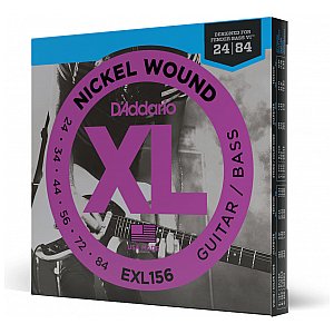 D'Addario EXL156 Nickel Wound Electric Guitar/Nickel Wound Bass Strings, Fender Nickel Wound Bass VI, 24-84 1/3