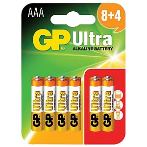 GP Baterie alkaliczne AAA GP Ultra Alkaline (8+4)szt 1/2
