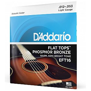D'Addario EFT16 Flat Tops Phosphor Bronze Struny do gitary akustycznej, Light, 12-53 1/4