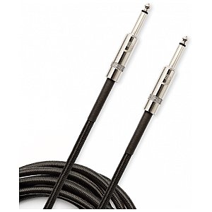 Pleciony kabel instrumentalny D'Addario serii Custom, czarny, 20'  6,1m 1/3