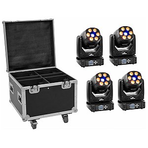 EUROLITE Zestaw oświetlenia scenicznego 4x LED TMH-H90 + Case z kołami 1/1
