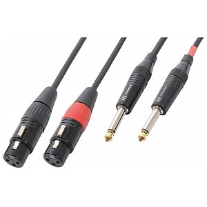 Power Dynamics Cable 2xXLR Female-2x6.3 Mono 1.5m, przejściówka XLR/Jack 6,3, przejściówka XLR/Jack 1/1