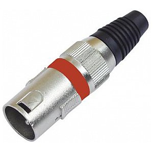 Omnitronic XLR-plug short,red, 3-pin, metal/10 pcs 1/1