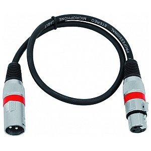 Omnitronic Cable MC-10R,1m,blk/red XLR m/f,balance 1/4