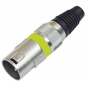 Omnitronic XLR-plug short,yellow,3-pin,metal/10pcs 1/2
