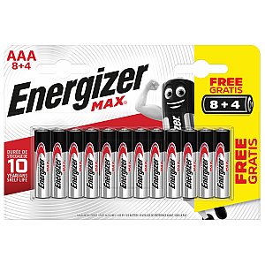 Energizer MAX Bateria alkaliczna AAA 8+4 szt 1/1