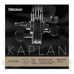 D'Addario Kaplan Non-Whistling Struna do skrzypiec z owijką alu E String, 4/4 skala 1/1