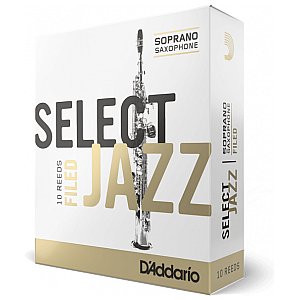 D'Addario Select Jazz Filed Stroiki do Saksofonów Sopranowych, Strength 2 Hard, 10-szt. 1/3