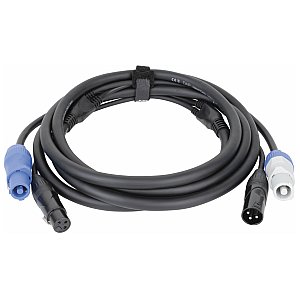 DAP FP20 Kabel hybrydowy - Power Pro & 3-pin XLR - DMX / Zasilanie 150 cm, czarny 1/1