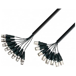 Adam Hall K3 L8 MF 0500 - Multicore Cable 8 x XLR male to 8 x XLR female 5 m przewód multicore 1/1
