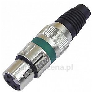 Omnitronic XLR-socket short,green,3-pin,metal/10 pcs 1/2