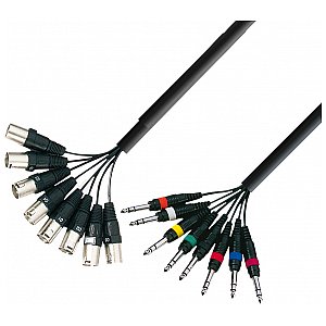 Adam Hall K3 L8 MV 0300 - Multicore Cable 8 x XLR male to 8 x 6.3 mm Jack stereo 3 m przewód multicore 1/1