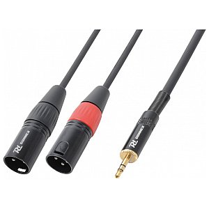 Power Dynamics Cable 2xXLR Male- 3.5 Stereo 1.5m, przejściówka XLR/Jack 1/1
