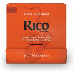 Stroiki do saksofonu tenorowego Rico D'Addario #2.5 Pakowane pojedynczo, 25 szt. 1/1