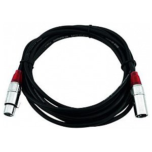 Omnitronic Kabel do mikrofonu MC-30R, 3m czerwony XLR m/f, balanced 1/4