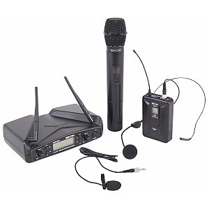 EIKON WM700DKIT Mikrofon bezprzewodowy UHF PLL - zestaw dwukanałowy nagłowny i do ręki 1/5