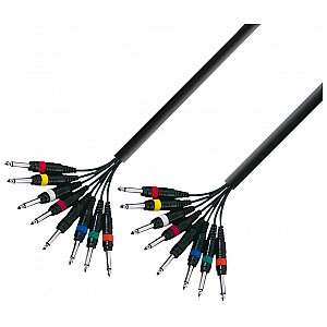Adam Hall K3 L8 PP 0300 - Multicore Cable 8 x 6.3 mm Jack mono to 8 x 6.3 mm Jack mono 3 m przewód multicore 1/1