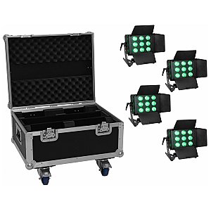 EUROLITE 4x LED CLS-9 QCL RGB/WW 9x7W + Case - Zestaw oświetlenia 1/3