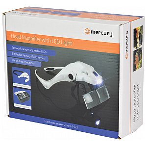 mercury HEAD-MGF Lupa nagłowna LED, okulary precyzyjne 1x-3,5x 1/9