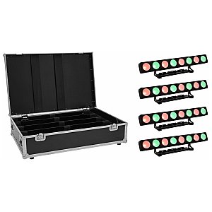EUROLITE 4x LED PMB-8 COB QCL 30W Bar + Case, Zestaw oświetlenia scenicznego 1/3
