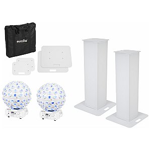 EUROLITE Set 2x Stage Stand 100cm + 2x LED B-40 HCL Beam Effect white 1/1