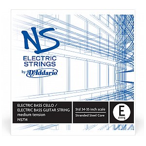 D'Addario NS Electric Bass/Cello Single E Struna 4/4 Medium Tension 1/2
