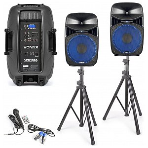 VONYX Aktywny zestaw kolumn Vonyx VPS152A 1000 W + statywy + mikrofon 1/5