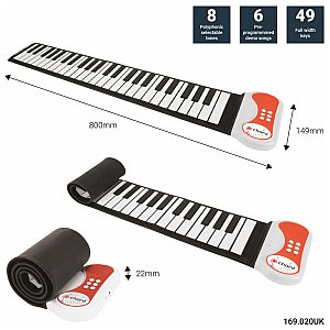 chord RP49 49-Key Roll-up Electronic Piano, Pianino elektroniczne ze zwijaną klawiaturą 1/9