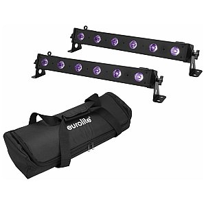 EUROLITE Zestaw oświietleniowy 2x LED BAR-6 UV Bar + Soft-Bag 1/1